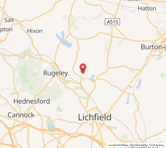Map of Pipe Ridware, EnglandEngland