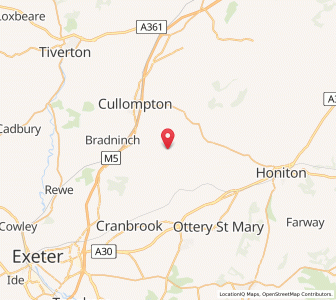 Map of Plymtree, EnglandEngland