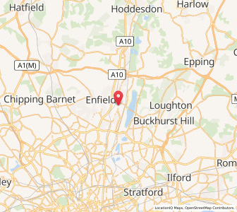 Map of Ponders End, EnglandEngland
