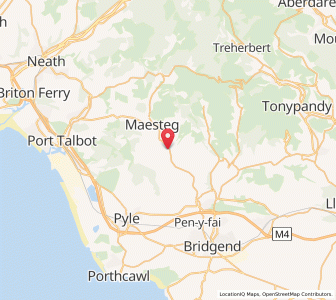 Map of Pont Rhyd-y-cyff, WalesWales