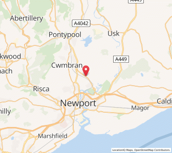 Map of Ponthir, WalesWales