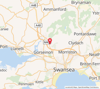 Map of Pontlliw, WalesWales