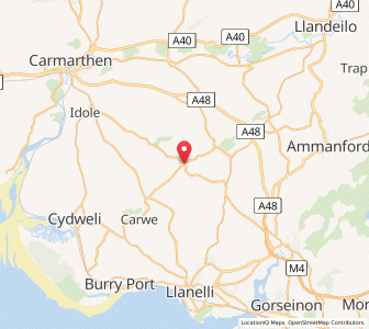 Map of Pontyberem, WalesWales