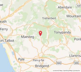 Map of Pontycymer, WalesWales