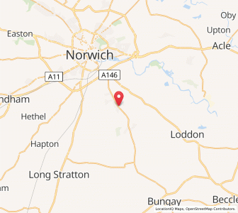 Map of Poringland, EnglandEngland