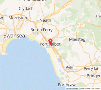 Map of Port Talbot, WalesWales