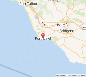 Map of Porthcawl, WalesWales