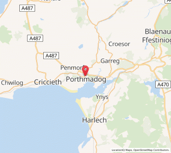 Map of Porthmadog, WalesWales