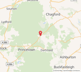 Map of Postbridge, EnglandEngland