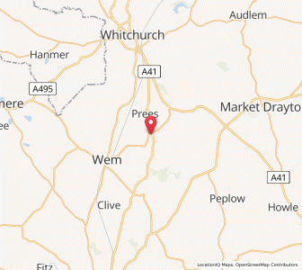 Map of Prees green, EnglandEngland