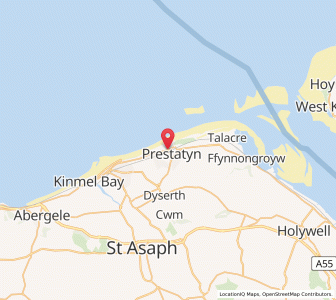 Map of Prestatyn, WalesWales
