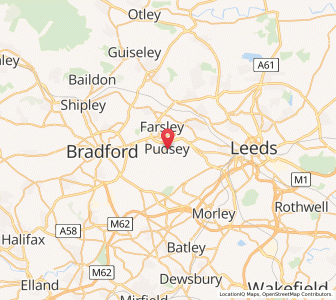Map of Pudsey, EnglandEngland