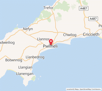Map of Pwllheli, WalesWales