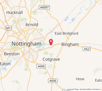 Map of Radcliffe on Trent, EnglandEngland