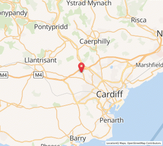 Map of Radyr, WalesWales