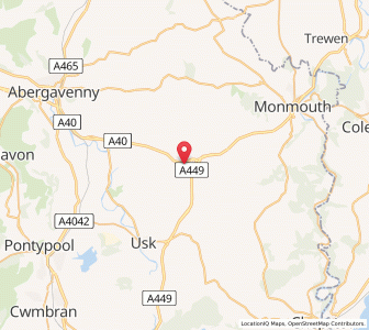 Map of Raglan, WalesWales