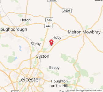Map of Rearsby, EnglandEngland