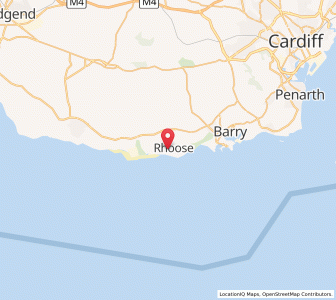 Map of Rhoose, WalesWales