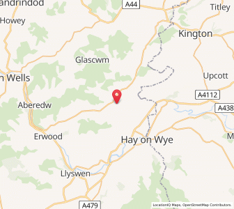 Map of Rhos-goch, WalesWales