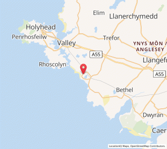 Map of Rhosneigr, WalesWales