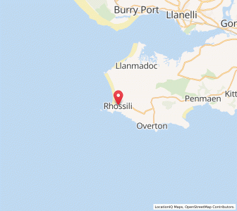 Map of Rhossili, WalesWales