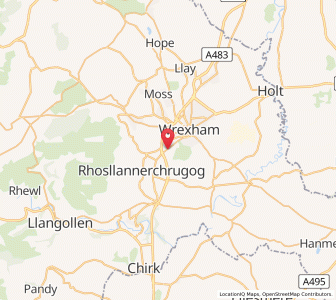 Map of Rhostyllen, WalesWales