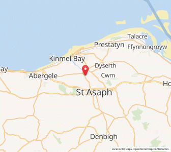 Map of Rhuddlan, WalesWales