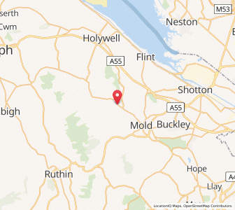 Map of Rhydymwyn, WalesWales