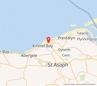 Map of Rhyl, WalesWales