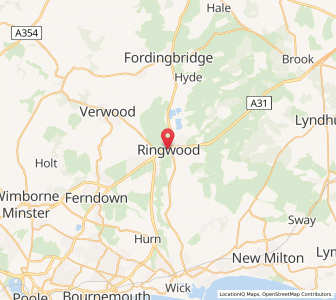 Map of Ringwood, EnglandEngland