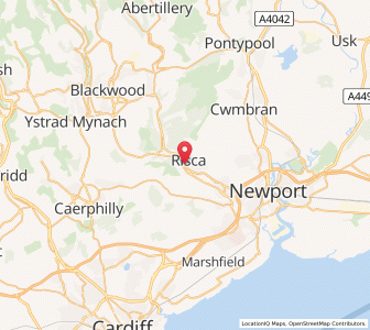 Map of Risca, WalesWales