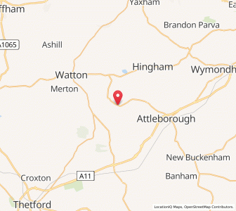 Map of Rockland Saint Peter, EnglandEngland