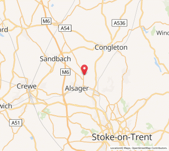 Map of Rode Heath, EnglandEngland