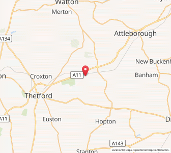 Map of Roudham, EnglandEngland