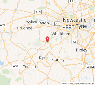 Map of Rowlands Gill, EnglandEngland