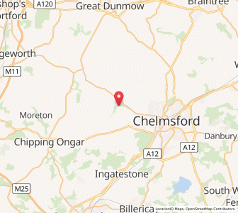 Map of Roxwell, EnglandEngland