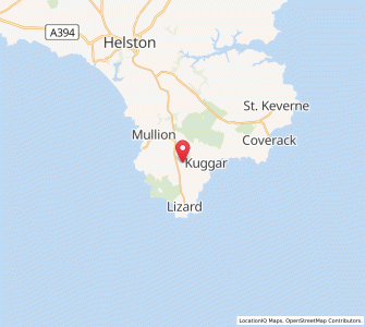 Map of Ruan Major, EnglandEngland