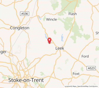 Map of Rudyard, EnglandEngland