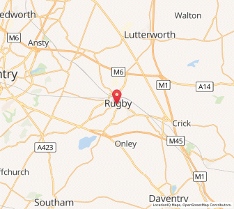 Map of Rugby, EnglandEngland