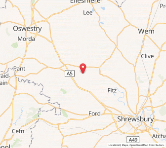 Map of Ruyton of the Eleven Towns, EnglandEngland