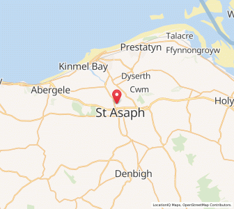 Map of Saint Asaph, WalesWales