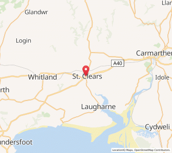 Map of Saint Clears, WalesWales