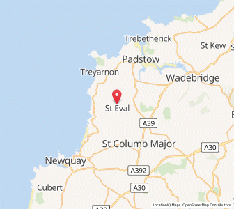 Map of Saint Ervan, EnglandEngland