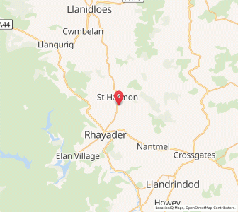 Map of Saint Harmon, WalesWales