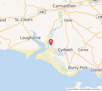 Map of Saint Ishmael, WalesWales