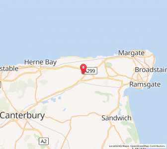 Map of Saint Nicholas at Wade, EnglandEngland