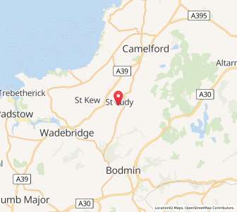 Map of Saint Tudy, EnglandEngland