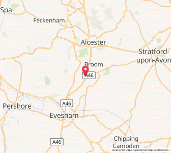 Map of Salford Priors, EnglandEngland