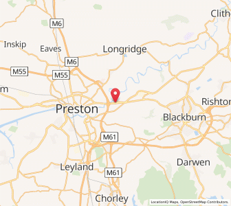 Map of Samlesbury, EnglandEngland