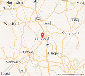 Map of Sandbach, EnglandEngland